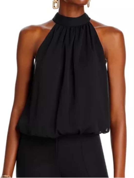 Fifteen Twenty Tops - Fifteen Twenty 100% Silk Black Halter Top Tie Neck Sleeveless Blouse NWOT Size S